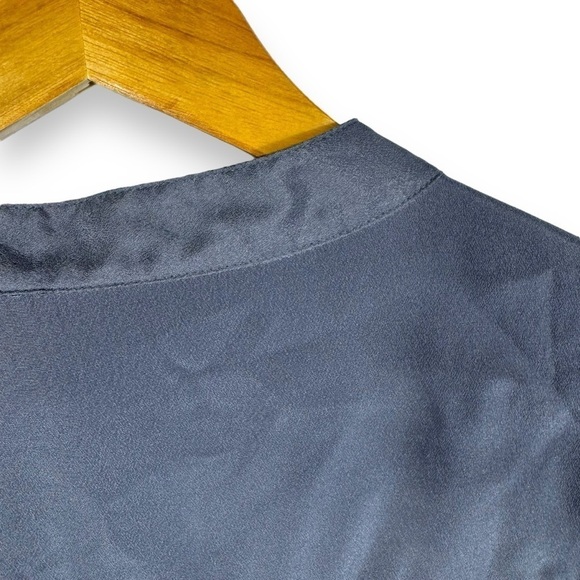 J Crew Factory Draped Placket Pocket Button Front Tank Top, Smoke Grey, Size 10 - Picture 6 of 9